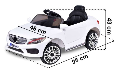 Samochód elektryczny kabriolet dla dzieci MER95 biały Samochód elektryczny kabriolet dla dzieci MER95 biały