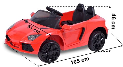 Samochód elektryczny kabriolet dla dzieci LAM11 czerwony Samochód elektryczny kabriolet dla dzieci LAM11 czerwony
