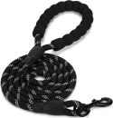 Mocna smycz dla psa treningowa odblaskowa 3m czarna Mocna smycz dla psa treningowa odblaskowa 3m czarna