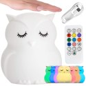 Silikonowa lampka nocna Sówka led rgb Silikonowa lampka nocna Sówka led rgb