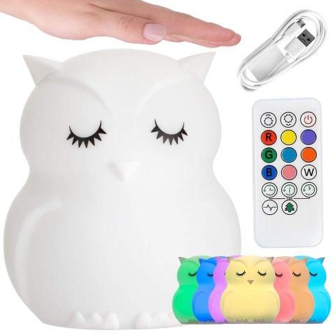 Silikonowa lampka nocna Sówka led rgb Silikonowa lampka nocna Sówka led rgb