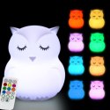 Silikonowa lampka nocna Sówka led rgb Silikonowa lampka nocna Sówka led rgb