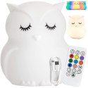 Silikonowa lampka nocna Sówka led rgb Silikonowa lampka nocna Sówka led rgb
