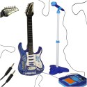 Gitara elektryczna rockowa ze wzmacniaczem mikrofonem dla dzieci niebieska Gitara elektryczna rockowa ze wzmacniaczem mikrofonem dla dzieci niebieska