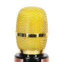 Mikrofon bezprzewodowy karaoke dla dzieci głośnik Bluetooth 2000mAh karta SD USB wysoka jakość złoty Mikrofon bezprzewodowy karaoke dla dzieci głośnik Bluetooth 2000mAh karta SD USB wysoka jakość złoty