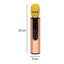 Mikrofon bezprzewodowy karaoke dla dzieci głośnik Bluetooth 2000mAh karta SD USB wysoka jakość złoty Mikrofon bezprzewodowy karaoke dla dzieci głośnik Bluetooth 2000mAh karta SD USB wysoka jakość złoty