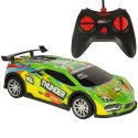 Samochód RC sportowy zdalnie sterowany na pilot auto wyścigowe drift z LED światłami zielony Samochód RC sportowy zdalnie sterowany na pilot auto wyścigowe drift z LED światłami zielony