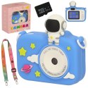 Aparat cyfrowy fotograficzny dla dzieci kamera zabawka + karta 32GB niebieski astronauta Aparat cyfrowy fotograficzny dla dzieci kamera zabawka + karta 32GB niebieski astronauta