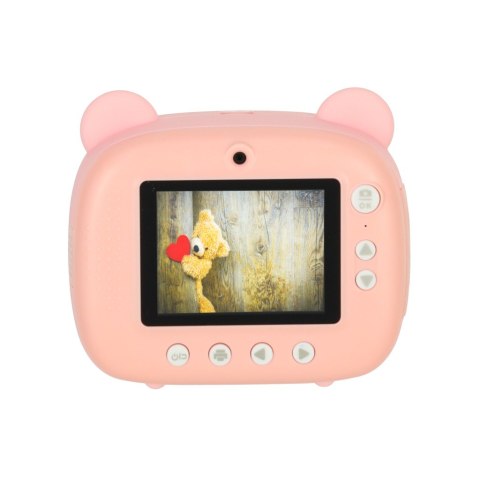 Aparat fotograficzny natychmiastowy drukarka termiczna + wkłady karta 32GB różowy miś Aparat fotograficzny natychmiastowy drukarka termiczna + wkłady karta 32GB różowy miś