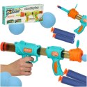 Pistolet na kulki karabin na piankowe naboje solidny dla dzieci gra 2w1 niebieski Pistolet na kulki karabin na piankowe naboje solidny dla dzieci gra 2w1 niebieski