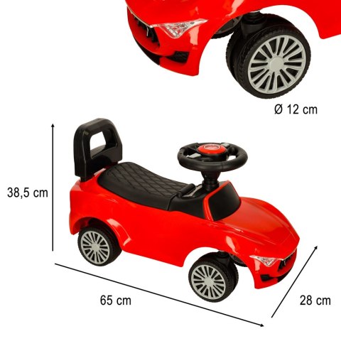 Jeździk pchacz samochód auto z dźwiękiem i światłami czerwony Jeździk pchacz samochód auto z dźwiękiem i światłami czerwony