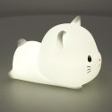 Lampka nocna dla dzieci silikonowa dotykowa miękka USB biała kotek leżący Lampka nocna dla dzieci silikonowa dotykowa miękka USB biała kotek leżący