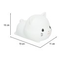 Lampka nocna dla dzieci silikonowa dotykowa miękka USB biała kotek leżący Lampka nocna dla dzieci silikonowa dotykowa miękka USB biała kotek leżący