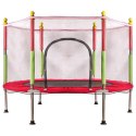 Trampolina do domu ogrodu dla dzieci siatka piłki 140cm 55inch czerwona Trampolina do domu ogrodu dla dzieci siatka piłki 140cm 55inch czerwona