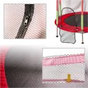 Trampolina do domu ogrodu dla dzieci siatka piłki 140cm 55inch czerwona Trampolina do domu ogrodu dla dzieci siatka piłki 140cm 55inch czerwona