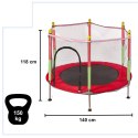 Trampolina do domu ogrodu dla dzieci siatka piłki 140cm 55inch czerwona Trampolina do domu ogrodu dla dzieci siatka piłki 140cm 55inch czerwona