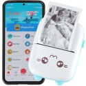 Drukotek drukarka mini termiczna do zdjęć notatek etykiet + kabel USB kotek kot niebieski Drukotek drukarka mini termiczna do zdjęć notatek etykiet + kabel USB kotek kot niebieski