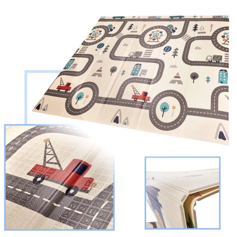 Mata edukacyjna piankowa dwustronna składana słonie las 180 x 200 cm Mata edukacyjna piankowa dwustronna składana słonie las 180 x 200 cm