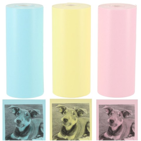 Rolki termiczne papier do drukarki apartu 5,7cm x 3m 3 sztuki kolorowe Rolki termiczne papier do drukarki apartu 5,7cm x 3m 3 sztuki kolorowe