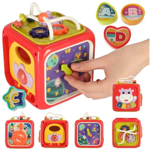 Sorter Układanka kostka sensoryczna klocki edukacyjne Montessori 6w1 Sorter Układanka kostka sensoryczna klocki edukacyjne Montessori 6w1