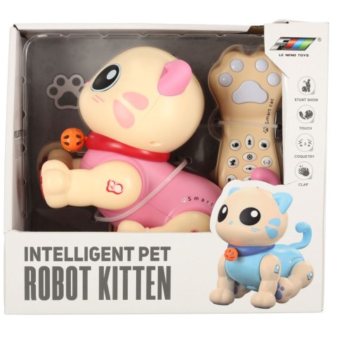 Kot kotek interaktywny zdalnie sterowany na pilota RC robot skacze różowy Kot kotek interaktywny zdalnie sterowany na pilota RC robot skacze różowy