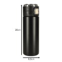 Kubek bidon termiczny z ustnikiem termos LED 420ml czarny Kubek bidon termiczny z ustnikiem termos LED 420ml czarny
