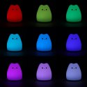 Lampka nocna dla dzieci silikonowa dotykowa miękka RGB LED biała kotek Lampka nocna dla dzieci silikonowa dotykowa miękka RGB LED biała kotek