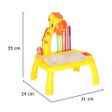 Projektor rzutnik stolik stół do rysowania żyrafa żółta Projektor rzutnik stolik stół do rysowania żyrafa żółta