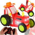 Traktor ciągnik zdalnie sterowany na pilota RC skaczący tańczący dźwięk czerwony Traktor ciągnik zdalnie sterowany na pilota RC skaczący tańczący dźwięk czerwony