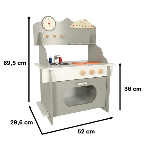 Kuchnia dla dzieci drewniana MDF piekarnik garnki akcesoria 70cm Kuchnia dla dzieci drewniana MDF piekarnik garnki akcesoria 70cm