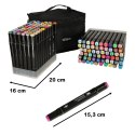 Markery dwustronne mazaki alkoholowe w etui 120 + podstawka Markery dwustronne mazaki alkoholowe w etui 120 + podstawka