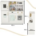 Kuchnia dla dzieci drewniana z lodówką listą zakupów światło LED + akcesoria garnki sztućce duża 80cm Kuchnia dla dzieci drewniana z lodówką listą zakupów światło LED + akcesoria garnki sztućce duża 80cm