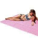 Mata plażowa wodoodporna koc piknikowy plażowy składany torba XXL 200x200cm różowa Mata plażowa wodoodporna koc piknikowy plażowy składany torba XXL 200x200cm różowa