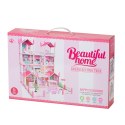 Domek dla lalek willa różowa DIY 4 poziomy mebelki 61cm Domek dla lalek willa różowa DIY 4 poziomy mebelki 61cm