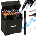 Markery dwustronne mazaki alkoholowe w etui 48 + podstawka Markery dwustronne mazaki alkoholowe w etui 48 + podstawka
