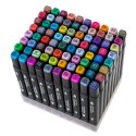 Markery dwustronne mazaki alkoholowe w etui 80 + podstawka Markery dwustronne mazaki alkoholowe w etui 80 + podstawka
