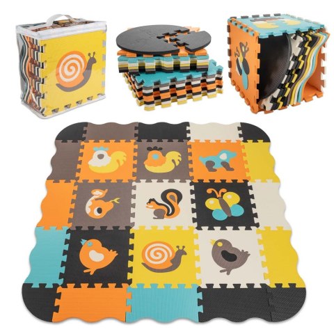 Mata edukacyjna piankowa puzzle zwierzątka kolorowa 114 x 114 cm 25 elementów Mata edukacyjna piankowa puzzle zwierzątka kolorowa 114 x 114 cm 25 elementów