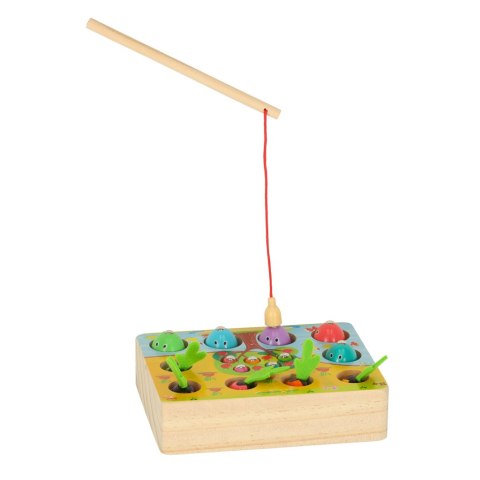 Gra drewniana montessori łowienie rybek marchewki robaczki Gra drewniana montessori łowienie rybek marchewki robaczki