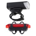 Lampka rowerowa LED RALLEX zestaw tył-przód na rower kierownicę USB Lampka rowerowa LED RALLEX zestaw tył-przód na rower kierownicę USB