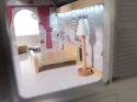 Domek dla lalek drewniany MDF mebelki 78cm czarny LED Domek dla lalek drewniany MDF mebelki 78cm czarny LED