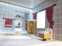 Domek dla lalek drewniany MDF mebelki 78cm czarny LED Domek dla lalek drewniany MDF mebelki 78cm czarny LED