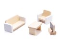 Domek dla lalek drewniany MDF mebelki 78cm czarny LED Domek dla lalek drewniany MDF mebelki 78cm czarny LED
