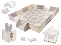 Mata edukacyjna piankowa puzzle szara ecru 36 elementów 150x150cm Mata edukacyjna piankowa puzzle szara ecru 36 elementów 150x150cm