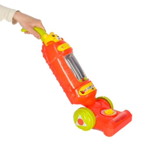Odkurzacz dla dzieci pionowy interaktywny z dźwiękiem malinowy 46cm Odkurzacz dla dzieci pionowy interaktywny z dźwiękiem malinowy 46cm
