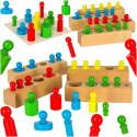 Odważniki cylindry drewniane gra układanka montessori kolorowe Odważniki cylindry drewniane gra układanka montessori kolorowe