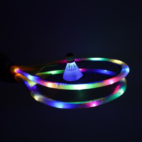 Rakiety tenisowe świecące LED + lotki Rakiety tenisowe świecące LED + lotki