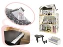 Domek dla lalek drewniany MDF mebelki 122cm XXL LED Domek dla lalek drewniany MDF mebelki 122cm XXL LED