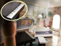 Domek dla lalek drewniany MDF mebelki 122cm XXL LED Domek dla lalek drewniany MDF mebelki 122cm XXL LED