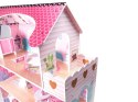 Domek dla lalek drewniany MDF mebelki 70cm różowy LED Domek dla lalek drewniany MDF mebelki 70cm różowy LED