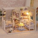Domek dla lalek drewniany retro model DIY 3013 LED 13cm Domek dla lalek drewniany retro model DIY 3013 LED 13cm